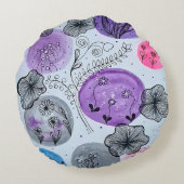 Coussins Ronds Modern Whimsical Botanical Round Throw Pillow (Dos)