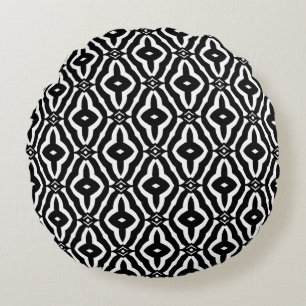 Coussins Ronds Moderne et Élégant Noir & Blanc