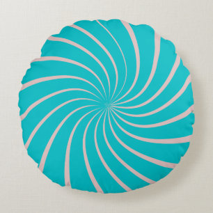 Coussins Ronds Moderne géométrique coloré bleu rose chic tendance