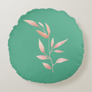 Coussins Ronds Moderne jeté décoratif aux feuilles botaniques sar
