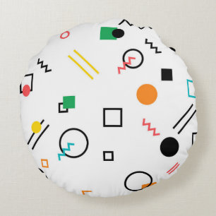 Coussins Ronds Moderne, ludique, cool, tendance, Memphis géométri