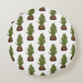 Coussins Ronds Moderne Russe Aquarelle Noël Arbre de Noël (Dos)
