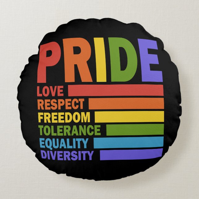 Coussins Ronds Mois de la fierté LGBT (Devant)