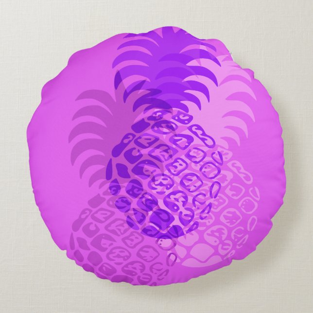 Coussins Ronds Momona ananas Hawaiian Tropical Reversible (Dos)