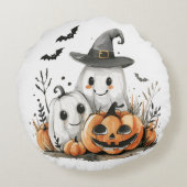 Coussins Ronds Mon premier Halloween mignon Citrouille fantôme No (Dos)