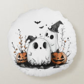 Coussins Ronds Mon premier Halloween mignon Citrouille fantôme No (Dos)