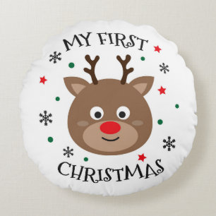 Coussins Ronds Mon premier Rudolph de Noël
