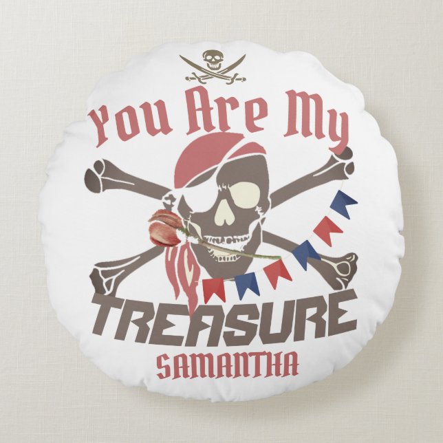 Coussins Ronds Mon trésor | International Talk Like a Pirate day (Devant)