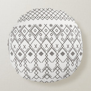 Coussins Ronds Monochrome Kilim : Art Tribal Marocain de Texture