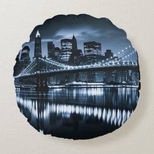 Coussins Ronds Monochrome New York Skyline