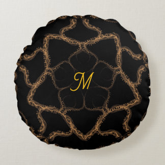Coussins Ronds Monogramme au design bronzé