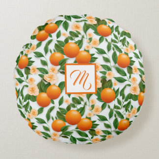 Coussins Ronds Monogramme branché Valencia Orange