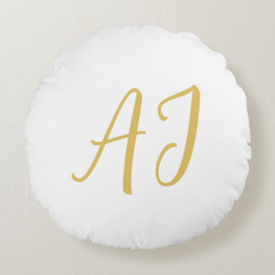 Coussins Ronds Monogramme de couleur or professionnel classique i