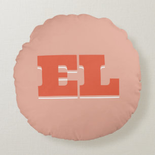 Coussins Ronds Monogramme de dortoir Retro Bold personnalisé
