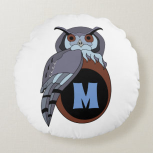 Coussins Ronds Monogramme d'effroi de la goutte