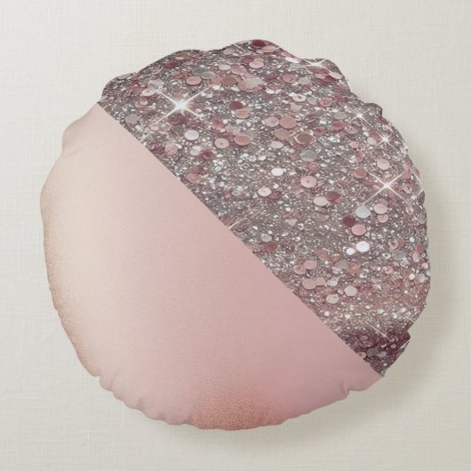 Coussins Ronds Monogramme élégant en or rose (Dos)