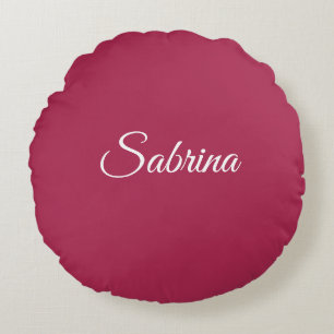Coussins Ronds Monogramme minimaliste rose cerise rose