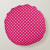 Coussins Ronds Monogramme Navy Blue Points Blancs Framboise (Dos)