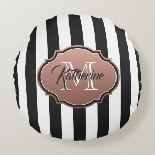 Coussins Ronds Monogramme noir et blanc