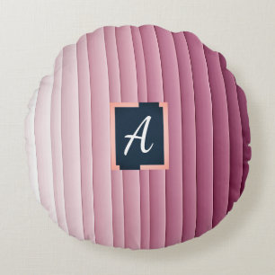 Coussins Ronds Monogramme personnalisé dégradé rose vertical