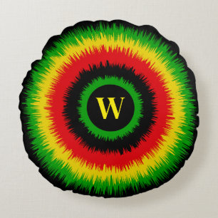 Coussins Ronds Monogramme Rasta Tie Dye