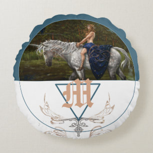 Coussins Ronds Monographie de l'imaginaire Unicorne