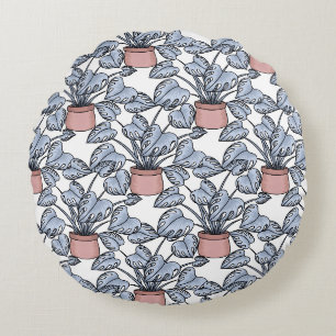 Coussins Ronds Monstera majestueuse