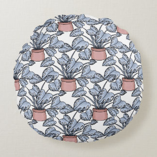 Coussins Ronds Monstera majestueuse