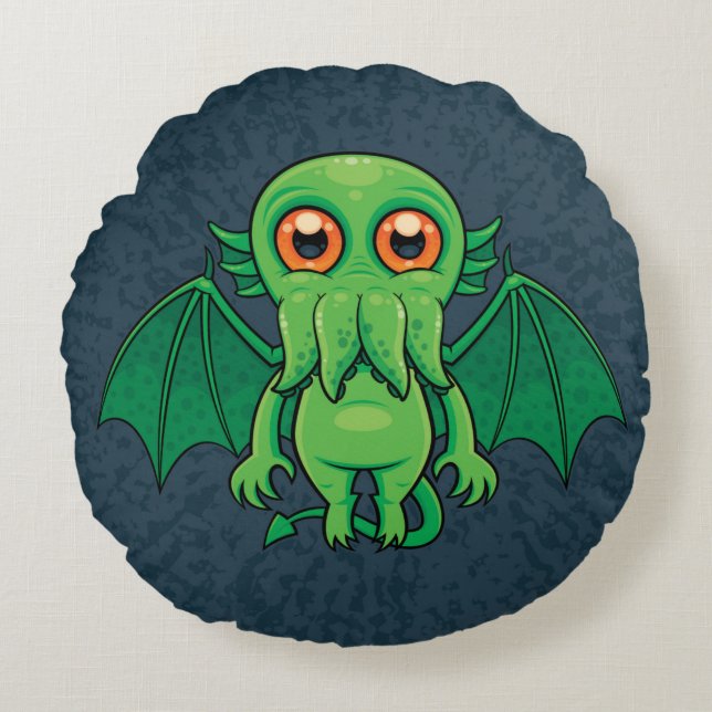 Coussins Ronds Monstres de Cute Green (Devant)
