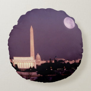 Coussins Ronds Monument de Washington, le capitol et Jefferson