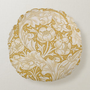 Coussins Ronds Morris Bachelor's Button Flower & Golden Stems