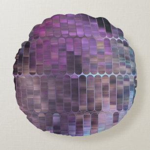Coussins Ronds Mosaïque brillante : Abstraite brillante multicolo