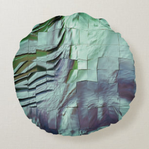 Coussins Ronds Mosaïque de menthe grisâtre avec légèrement sculpt