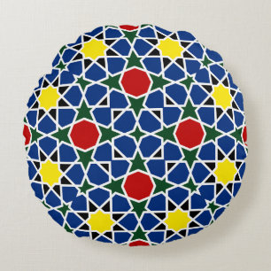 Coussins Ronds Mosaïque marocaine Mosaïque géométrique Motif
