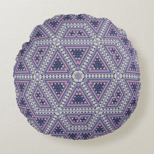 Coussins Ronds Mosaïque sans joint abstrait kaléidoscope violet t