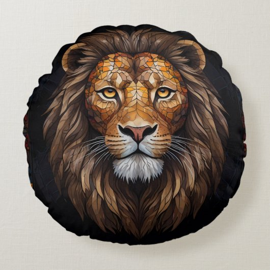 Coussins Ronds Mosaïque vibrante de zèbre (Devant)