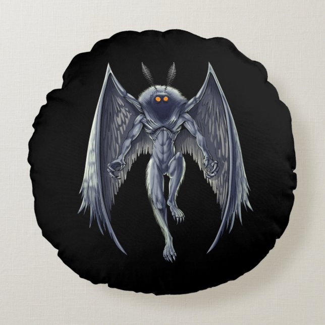 Coussins Ronds Mothman Cryptid Creator (Devant)