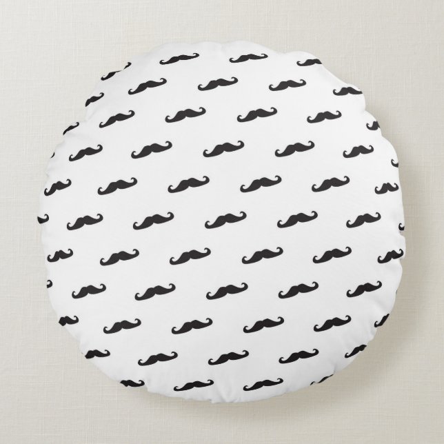 Coussins Ronds Motif 2 de hippie de moustache (Devant)