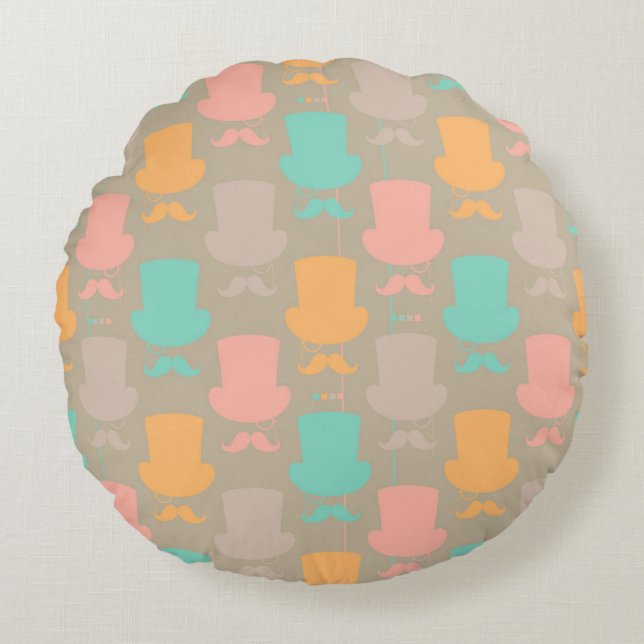 Coussins Ronds Motif 2 de moustache (Devant)