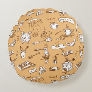 Coussins Ronds Motif 2 de petit déjeuner