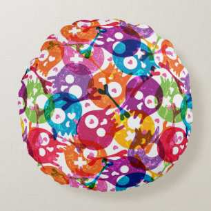 Coussins Ronds Motif 3 de crânes