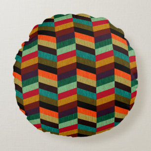Coussins Ronds Motif à carreaux bicolores colorés