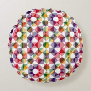 Coussins Ronds Motif à carreaux diamantés colorés à carreaux
