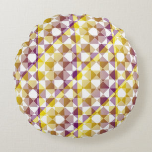 Coussins Ronds Motif à carreaux diamantés colorés à carreaux