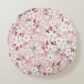 Coussins Ronds Motif à fleurs printanières. Arrière - plan floral