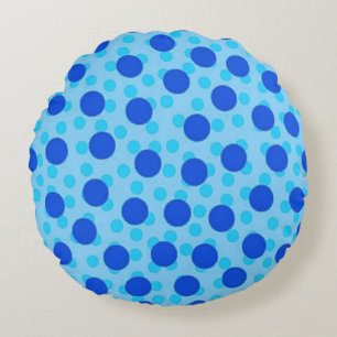 Coussins Ronds Motif à pois bleus