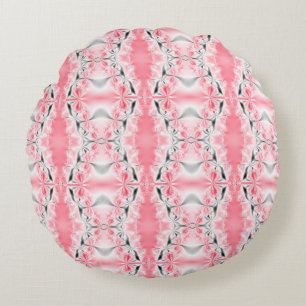 Coussins Ronds Motif Abstrait de fractures roses