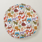 Coussins Ronds Motif abstrait d'enfant et d'animaux (Dos)