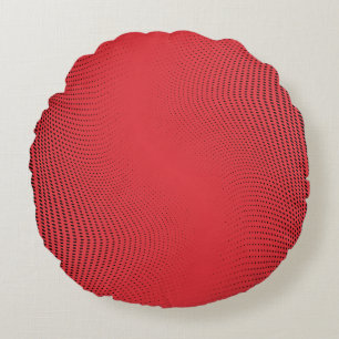 Coussins Ronds motif Abstrait en demi-teinte monochrome rouge. Cu