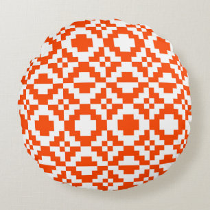 Coussins Ronds motif Abstrait géométrique pixelisé transparent. M